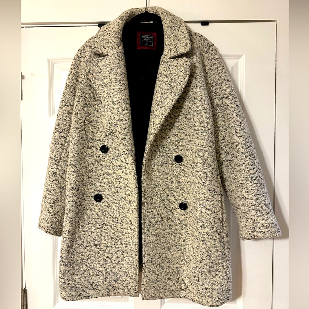Abercrombie & Fitch Nubby Wool-Blend Peacoat Size XL